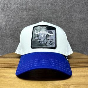 Goorin Bros Animal The Farm Trucker Baseball Snapback Hat Cap Hard Bull Blue